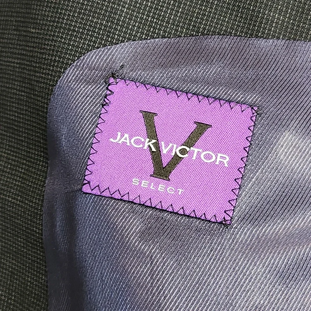 Jack Victor Select Wool Sport Coat Blazer Jacket Navy Neptune Check Mens 48R